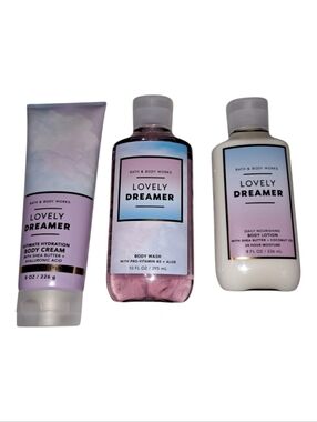 Bath And Body Works Lovely Dreamer 3 Piece Bodycare Set New